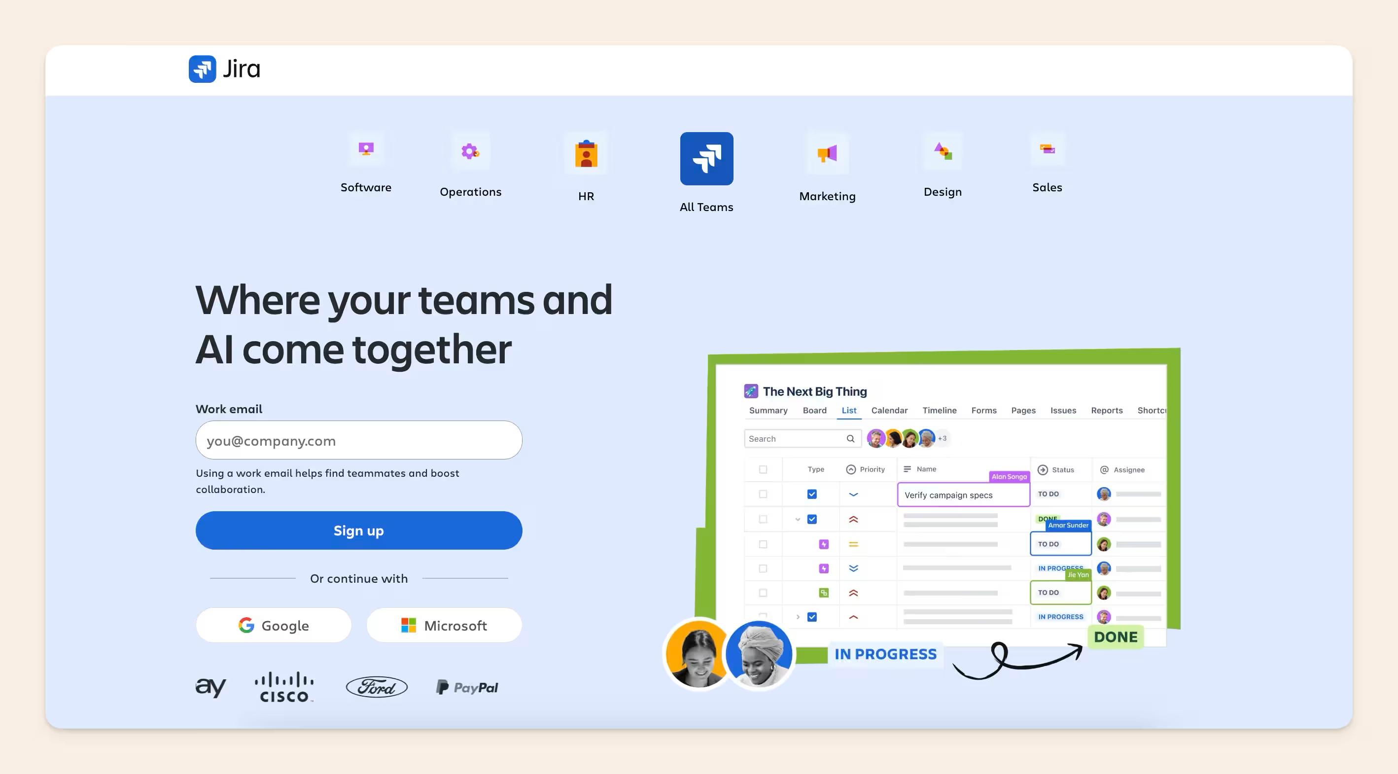 Jira homepage screenshot