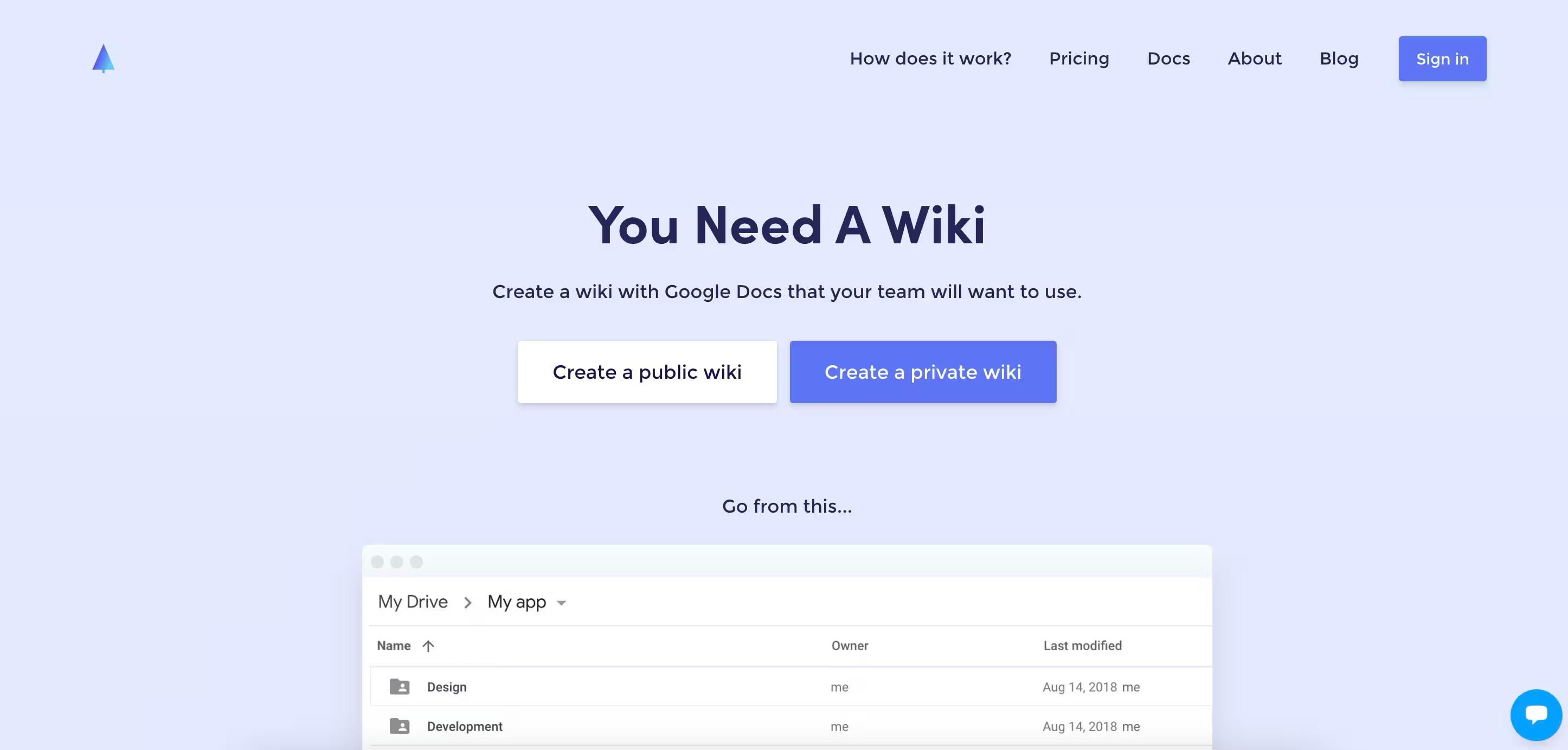 You need a wiki homepage