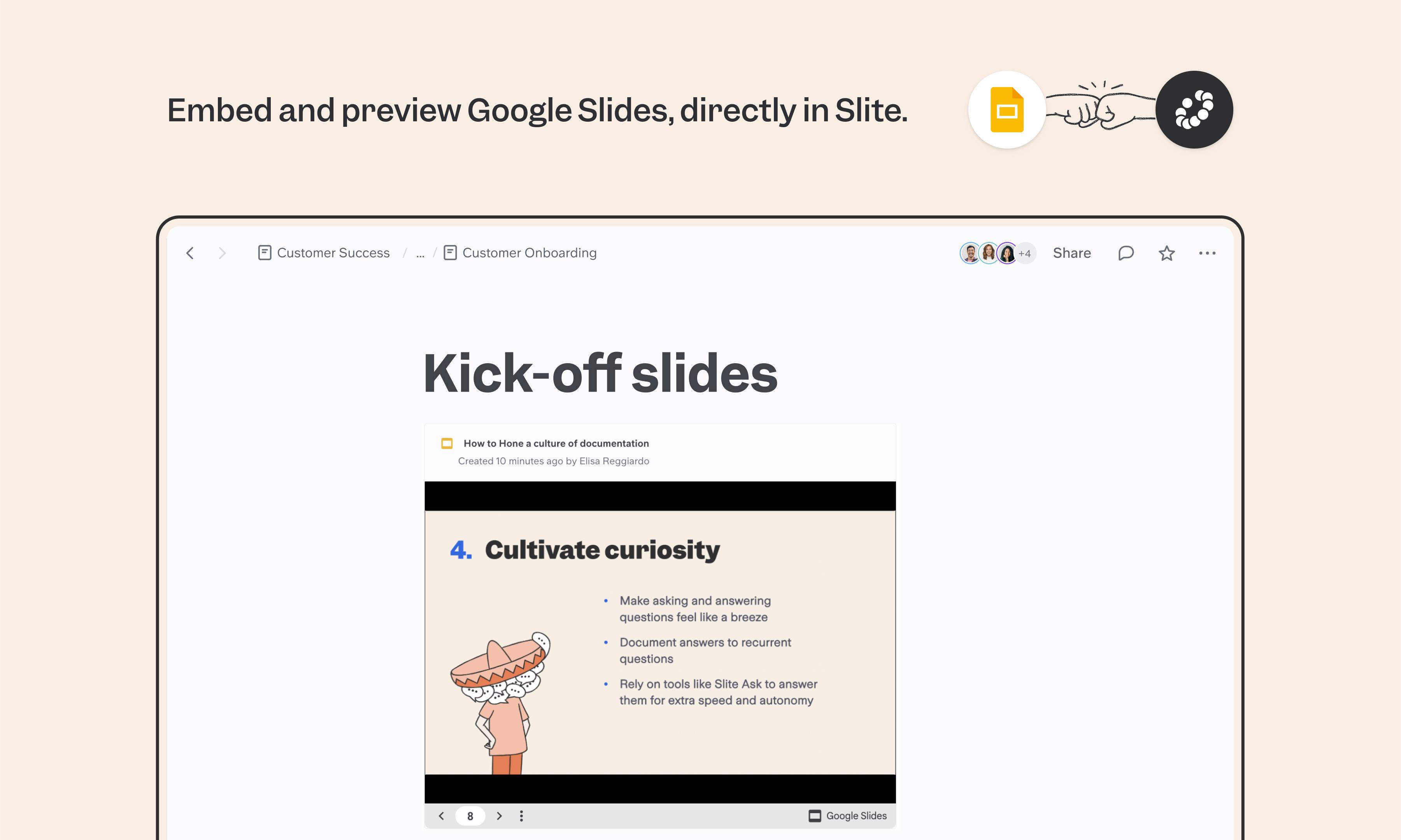 Google Slides integration screenshot
