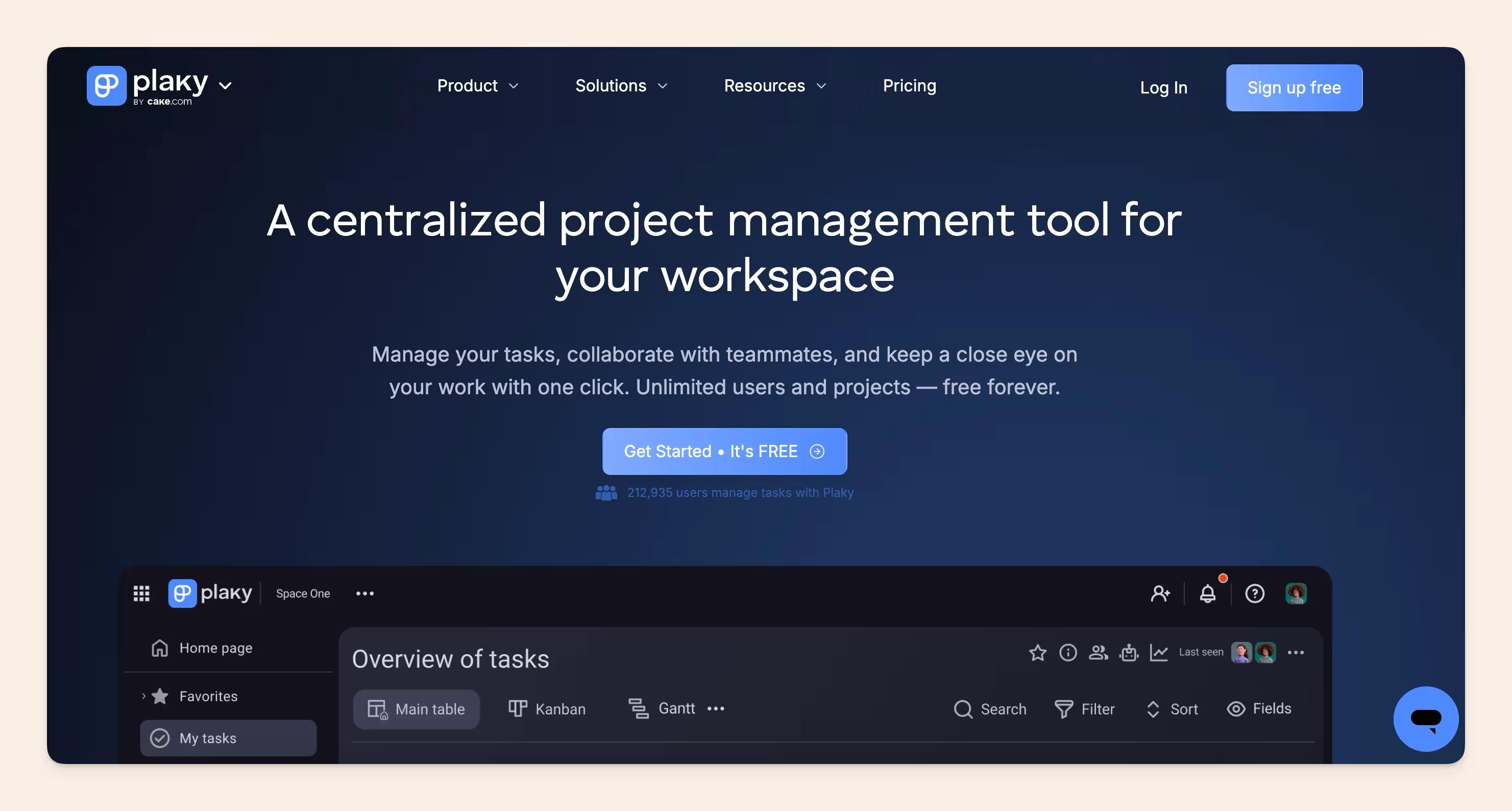 Plaky homepage
