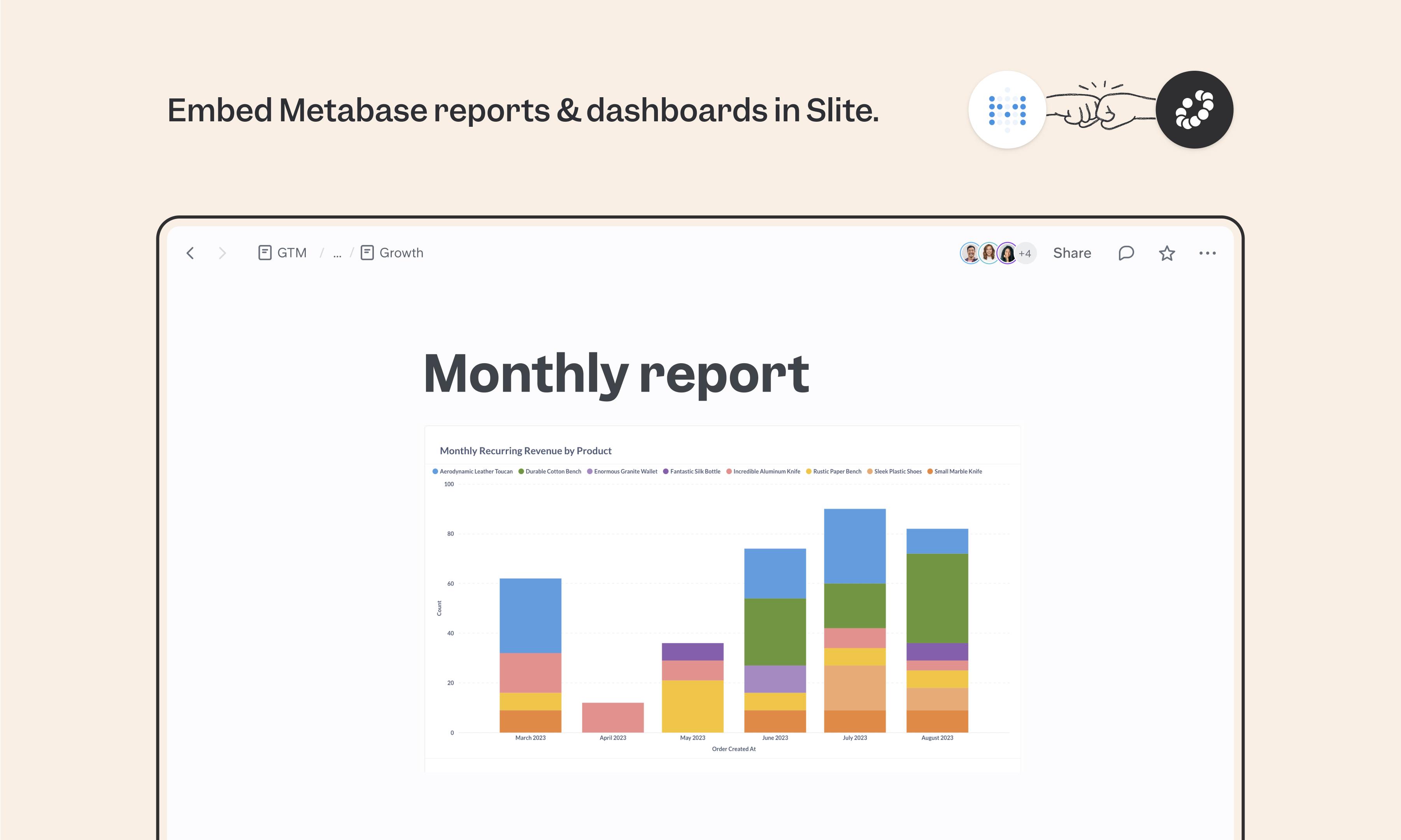 Metabase integration screenshot