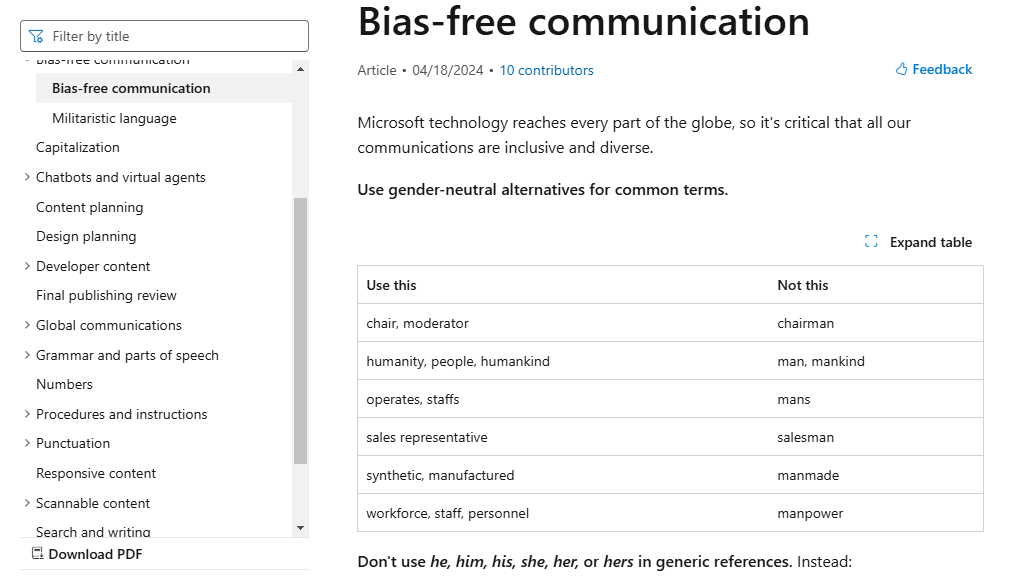 Guía de estilo de escritura de Microsoft