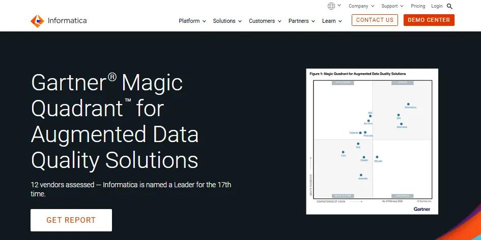 Informatica IDMC interface displaying CLAIRE AI engine capabilities and automated metadata management