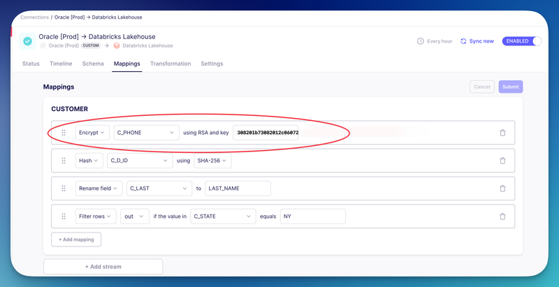 Select Encrypt Field