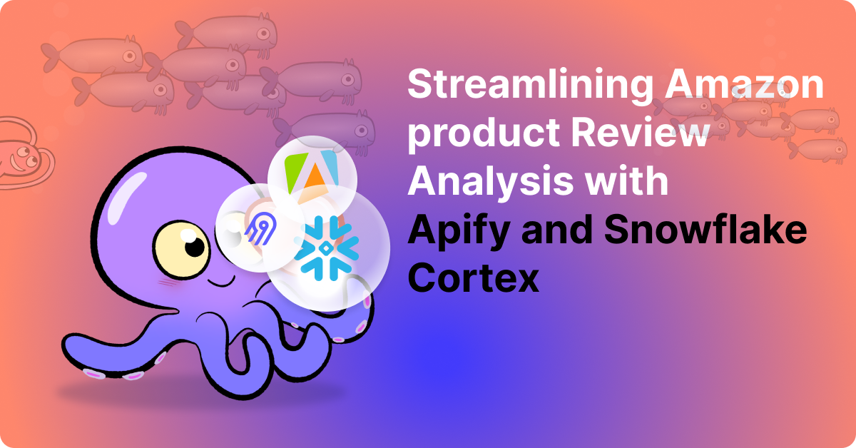 Streamlining Amazon Product Review Analysis with Apify and Snowflake Cortex