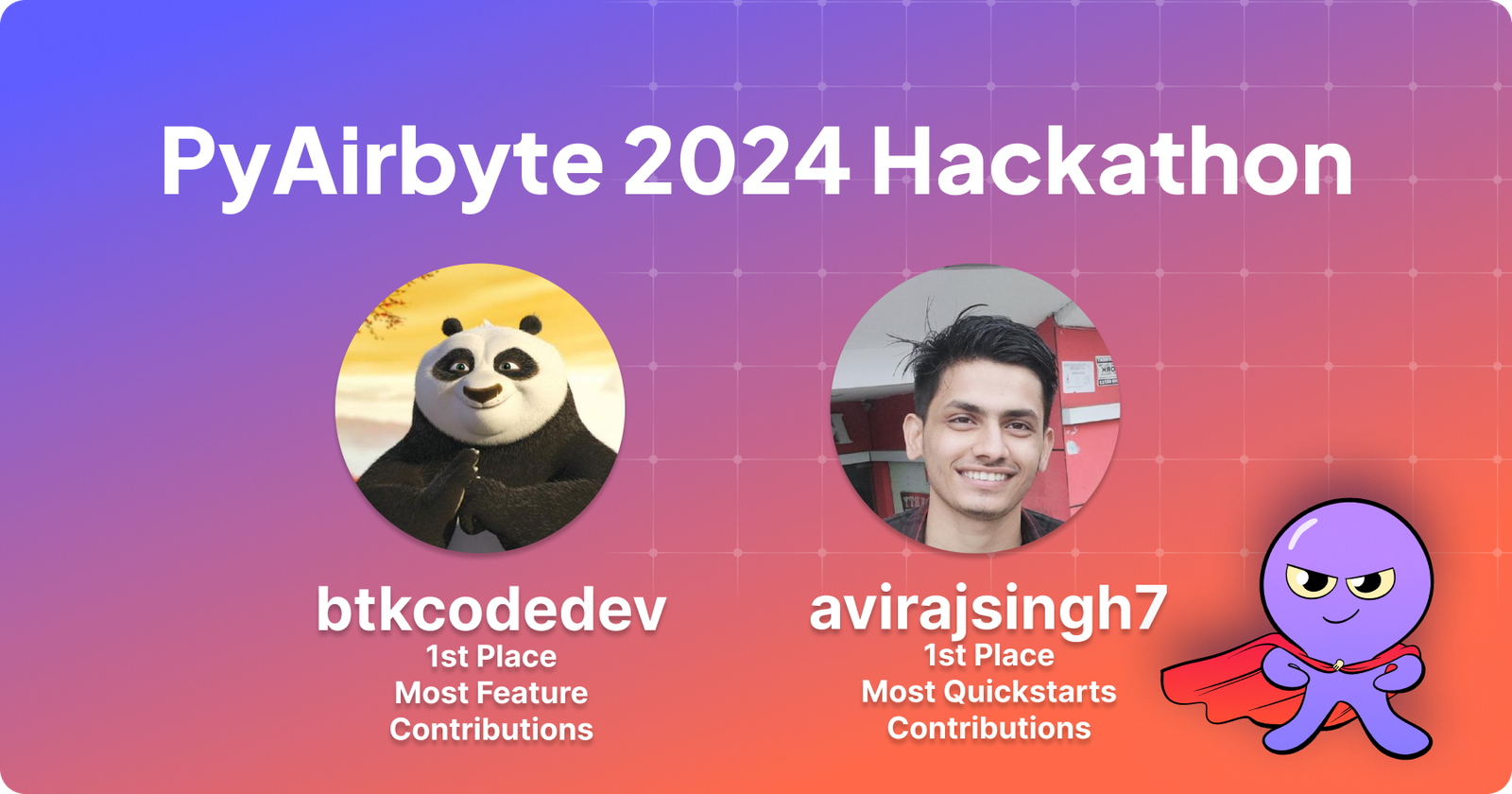 Announcing PyAirbyte Hackathon winners!