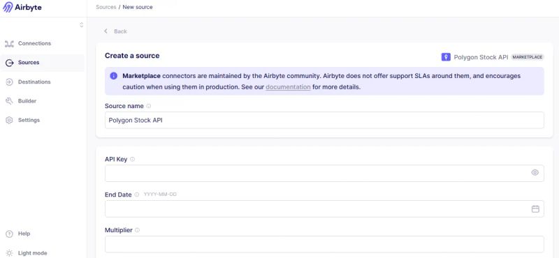 Create a Source page