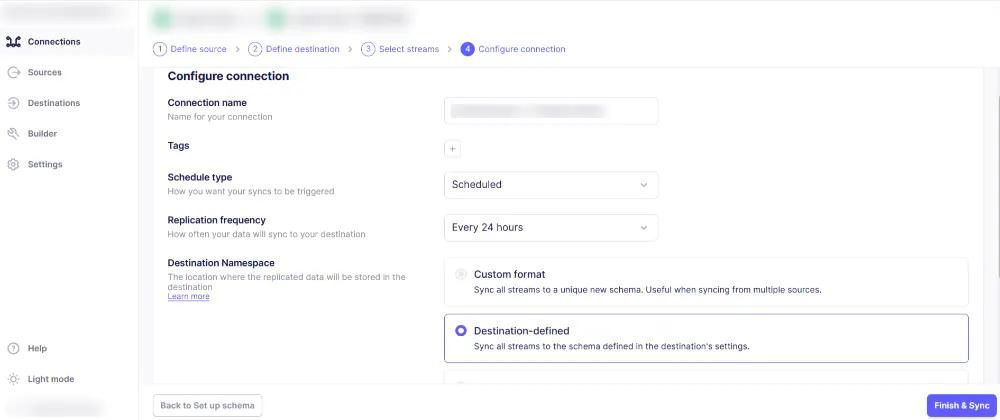 Airbyte – Connection details