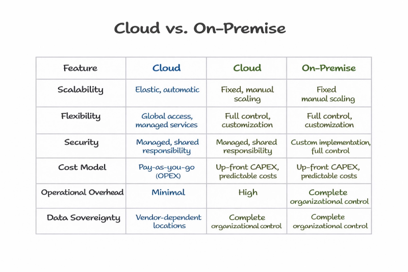 Trade-offs Between Cloud and On-Premise Deployments