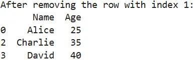 Removing a Row from a DataFrame