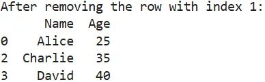 Removing a Row from a DataFrame