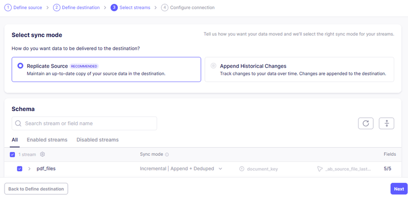 Airbyte: Connection Settings