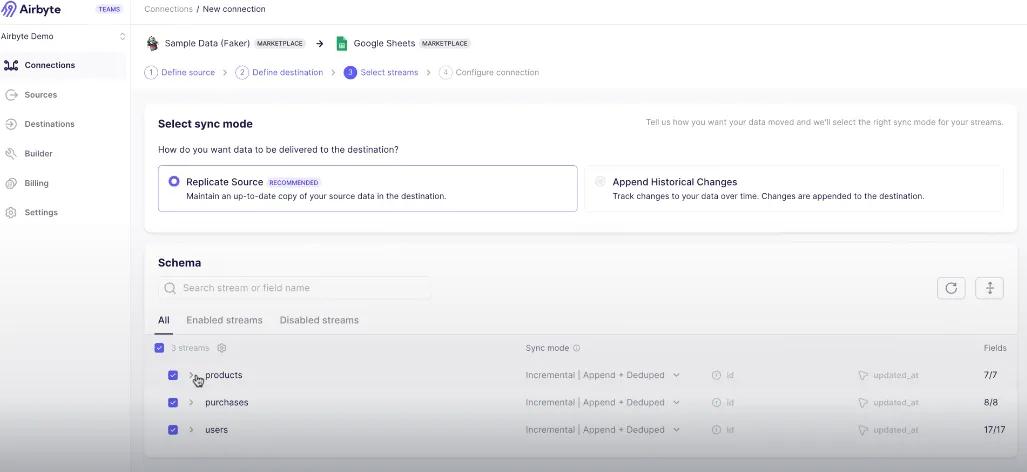 Configure connection