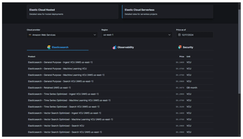 Elastic Cloud Serverless