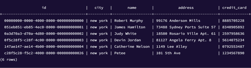 Image 6: Output of SELECT Statement