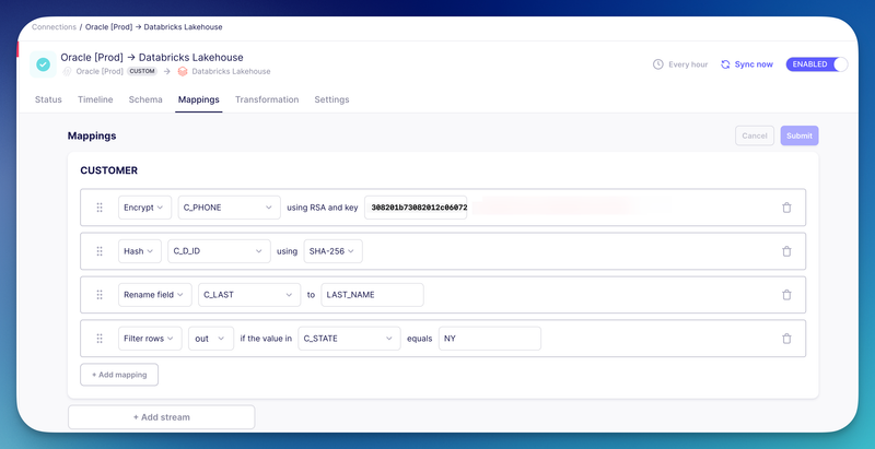 Mappings Section in Workspace
