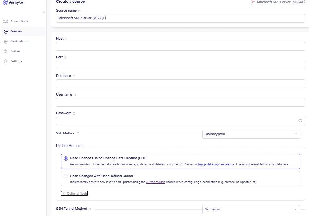 MSSQL Airbyte Source