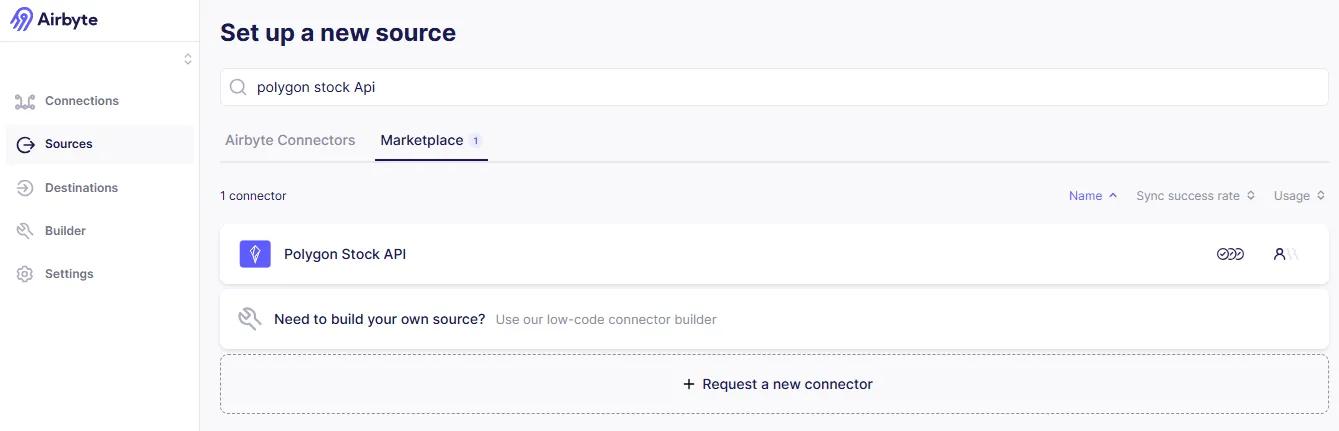 Set up Source page
