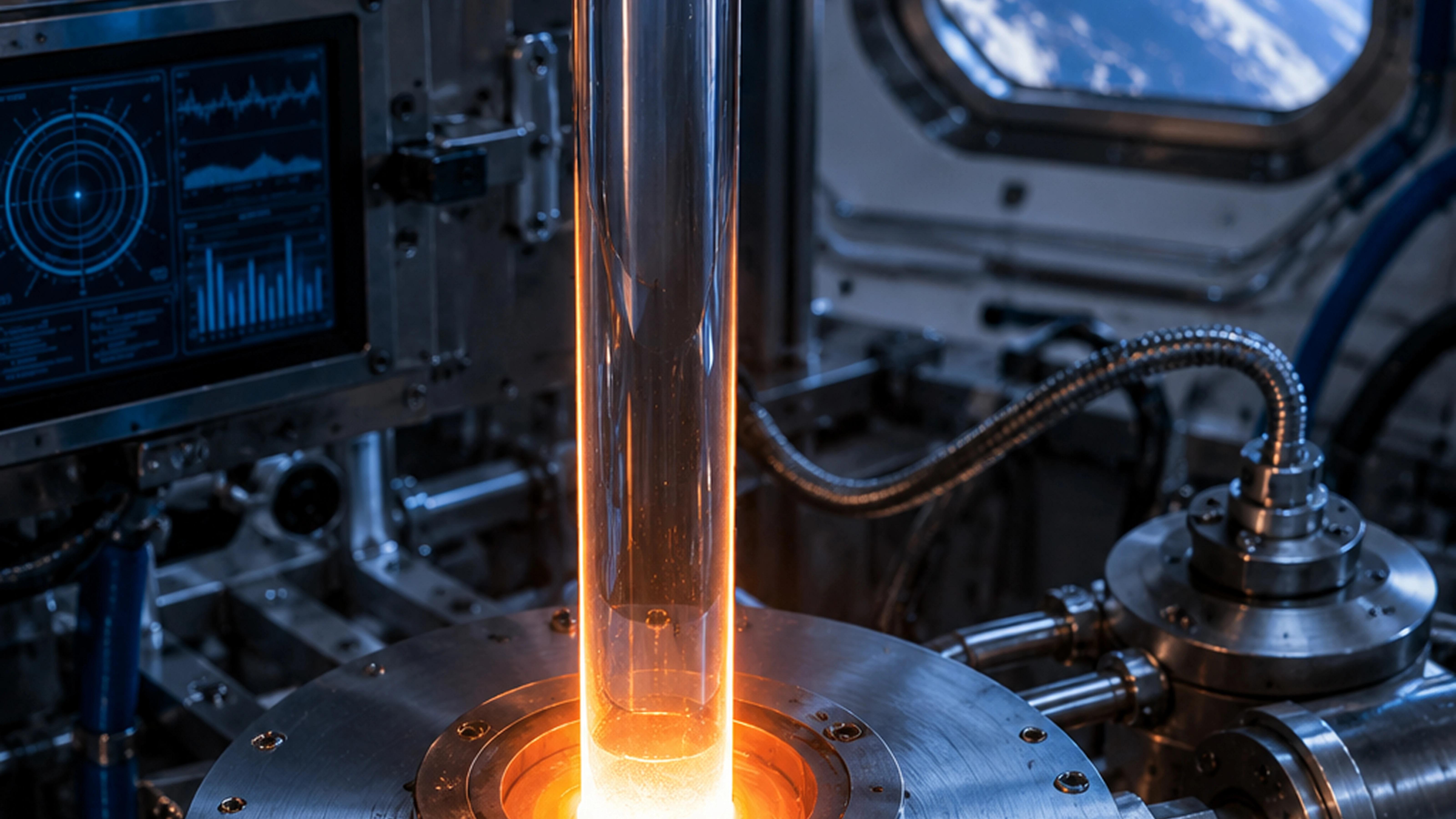Product being manufactured inside of CarryAll vehicle in space
