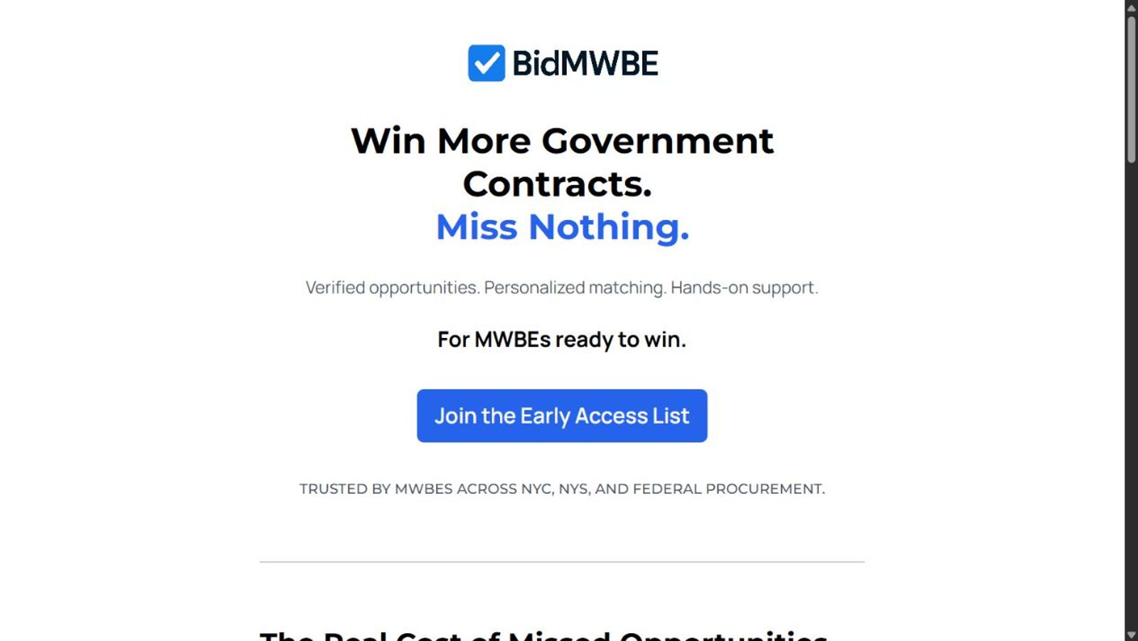BidMWBE Government Contractor Directory