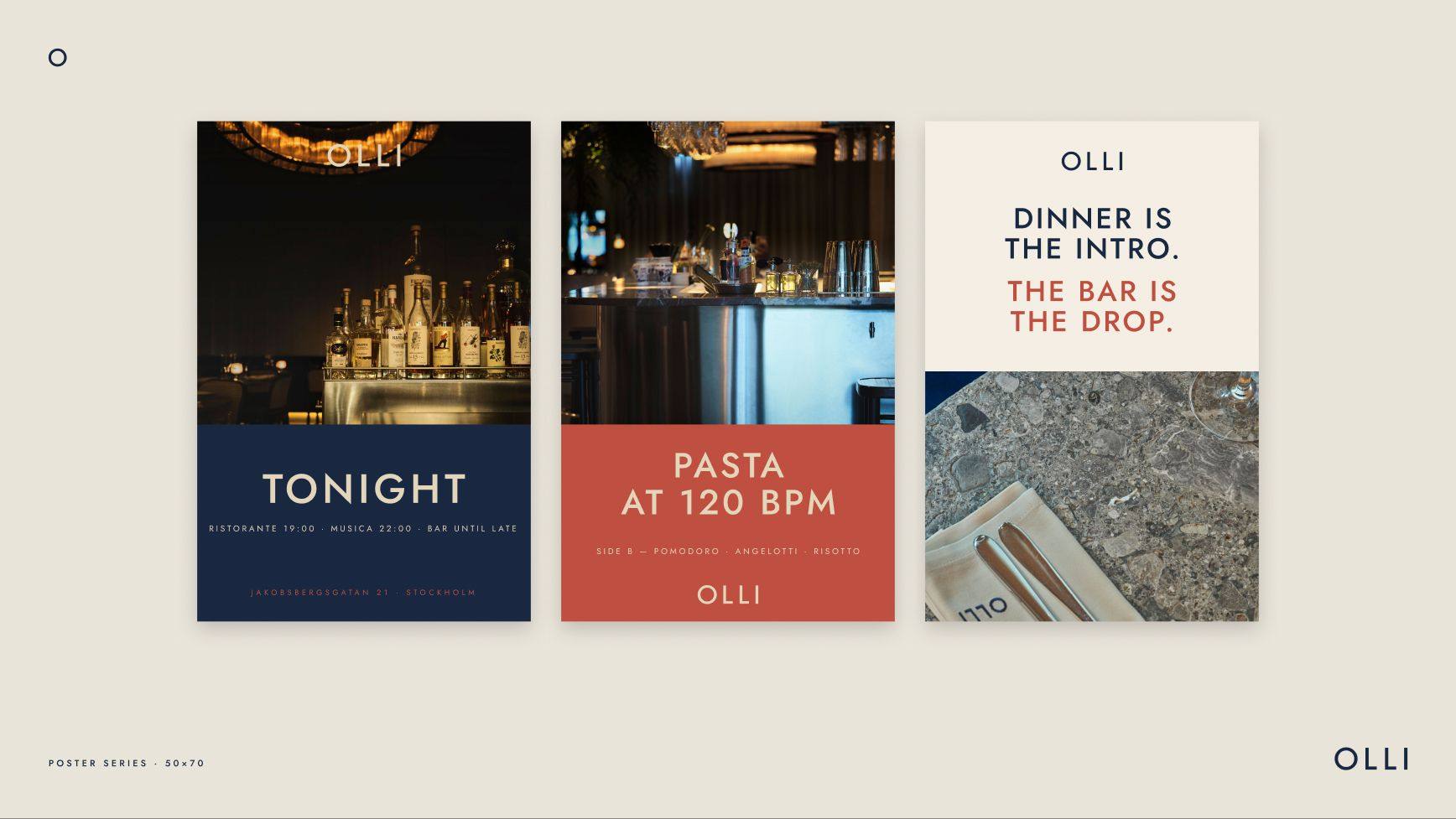 Ristorante Olli: 13.1 · ol34 poster series · tonight / 120 bpm / intro