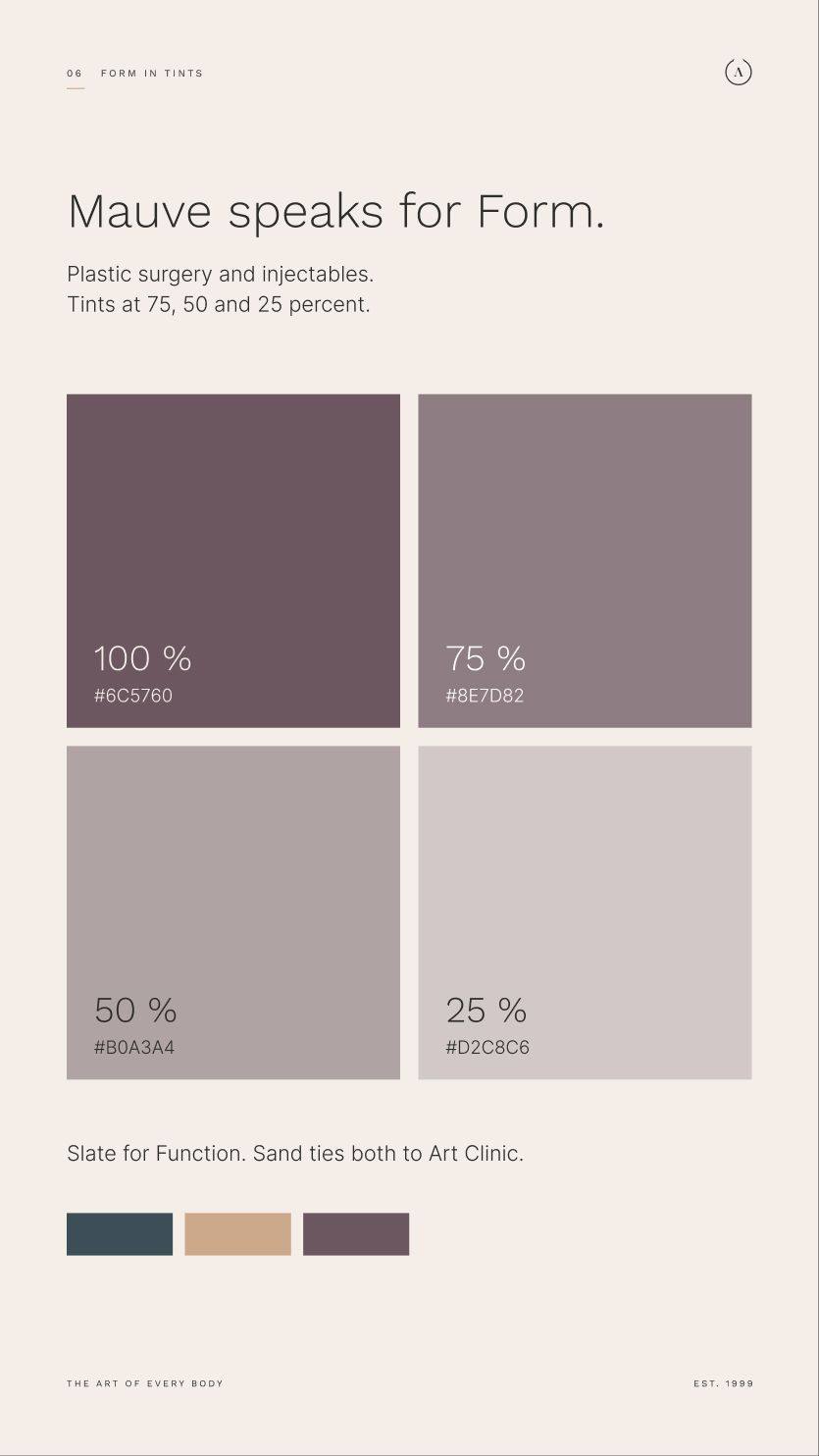 Art Clinic: 09.1 · ax06 · mauve speaks for form