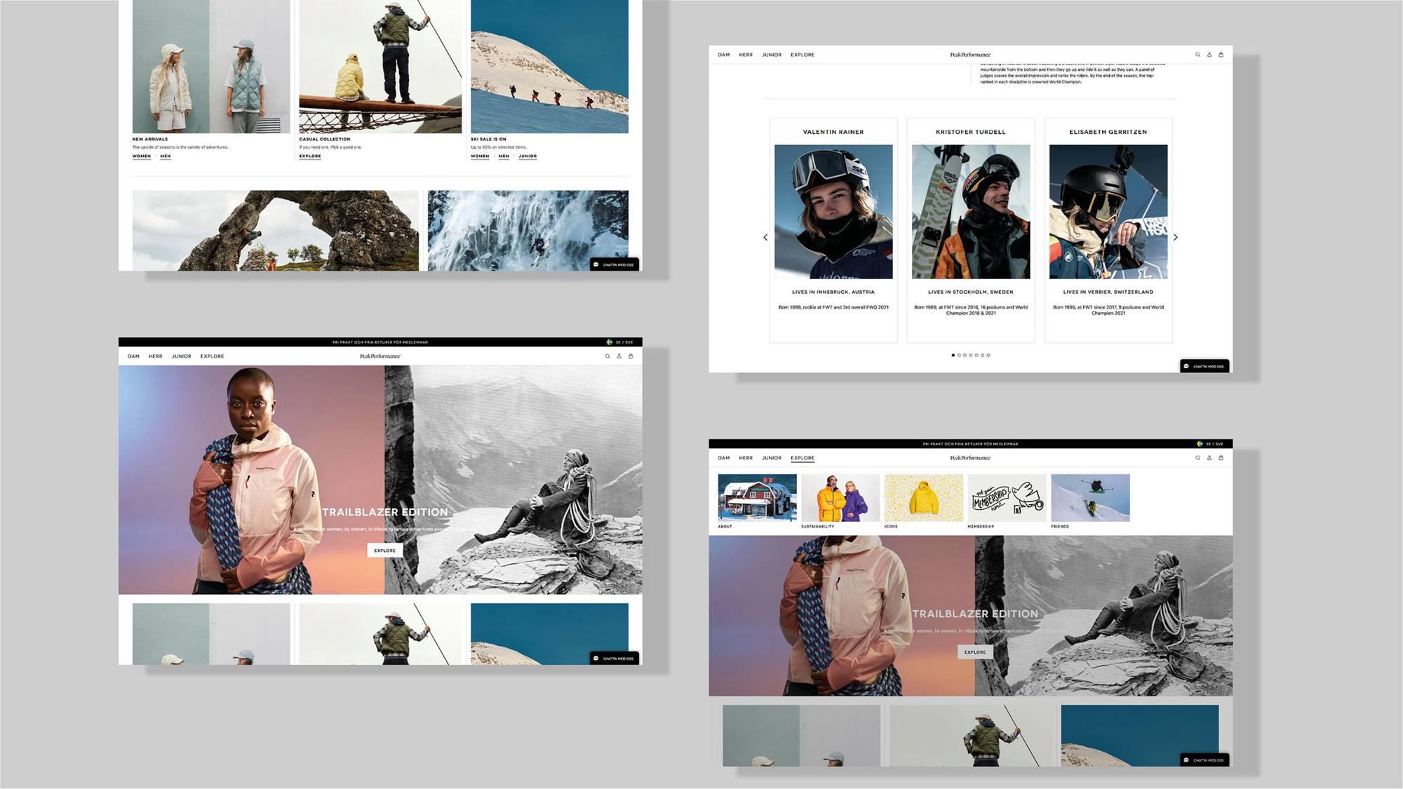 Peak Performance: 02.1 · nf-peak-001 · page layouts overview, desktop + mobile