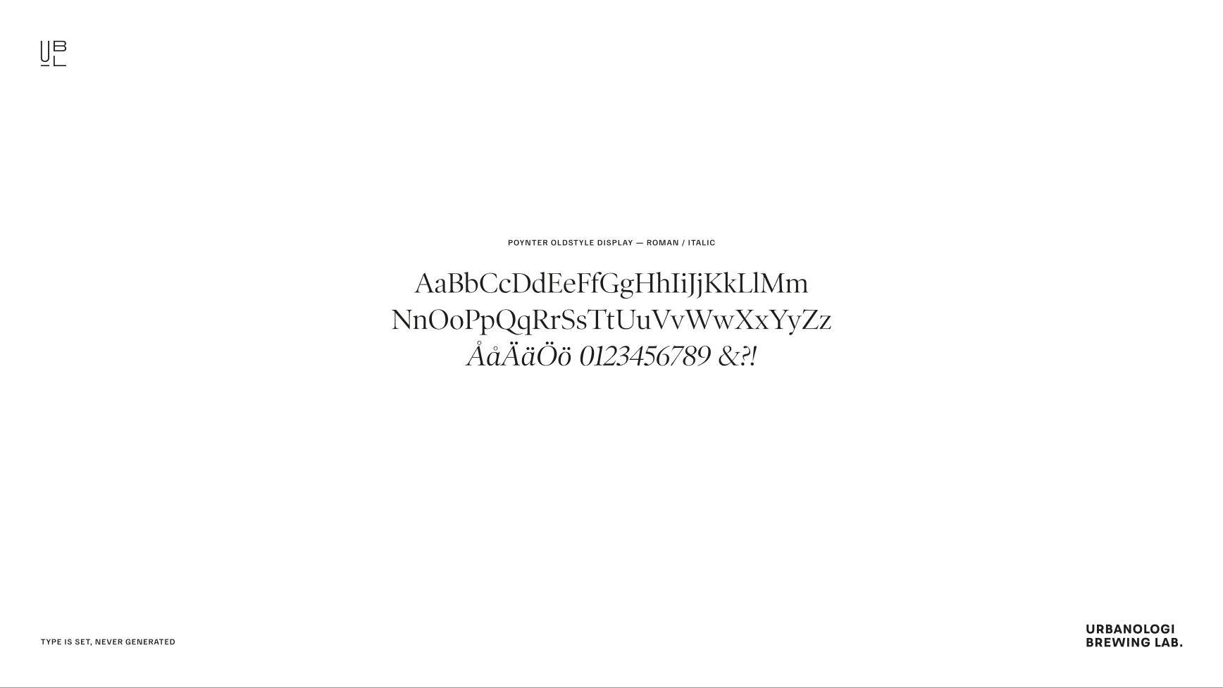 Urbanologi Brewing Lab: 06.2 · ub16 type specimen · poynter