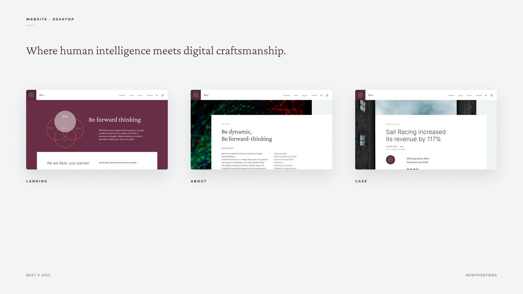 Beet: 10.1 · be 10 website · three screens
