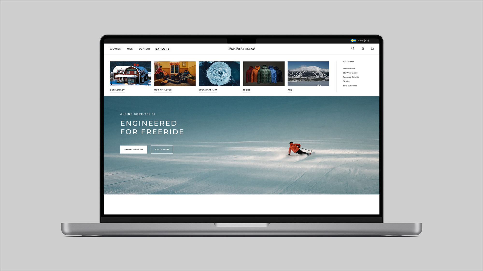 Peak Performance: 01.1 · nf-peak-004 · homepage on laptop