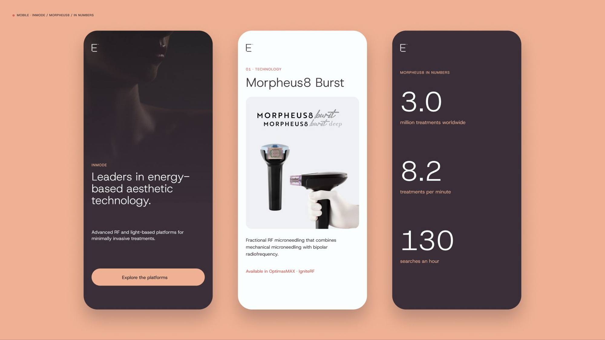 Evi Medical: 14.2 · ui02 mobile · three screens (flat)