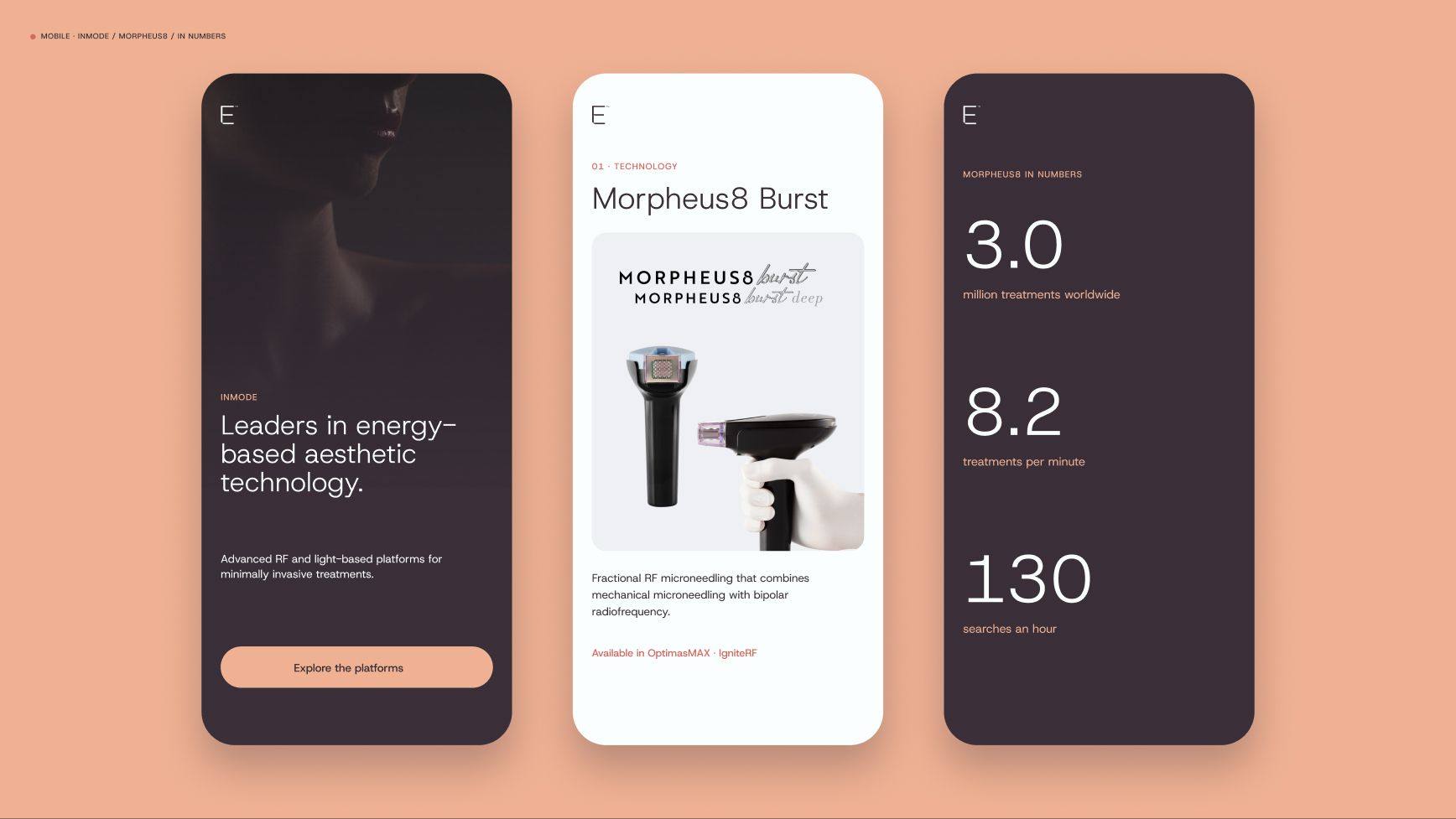 Evi Medical: 14.2 · ui02 mobile · three screens (flat)