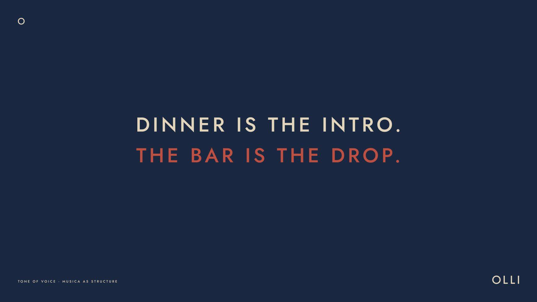 Ristorante Olli: 03.1 · ol01 tone of voice · intro / drop
