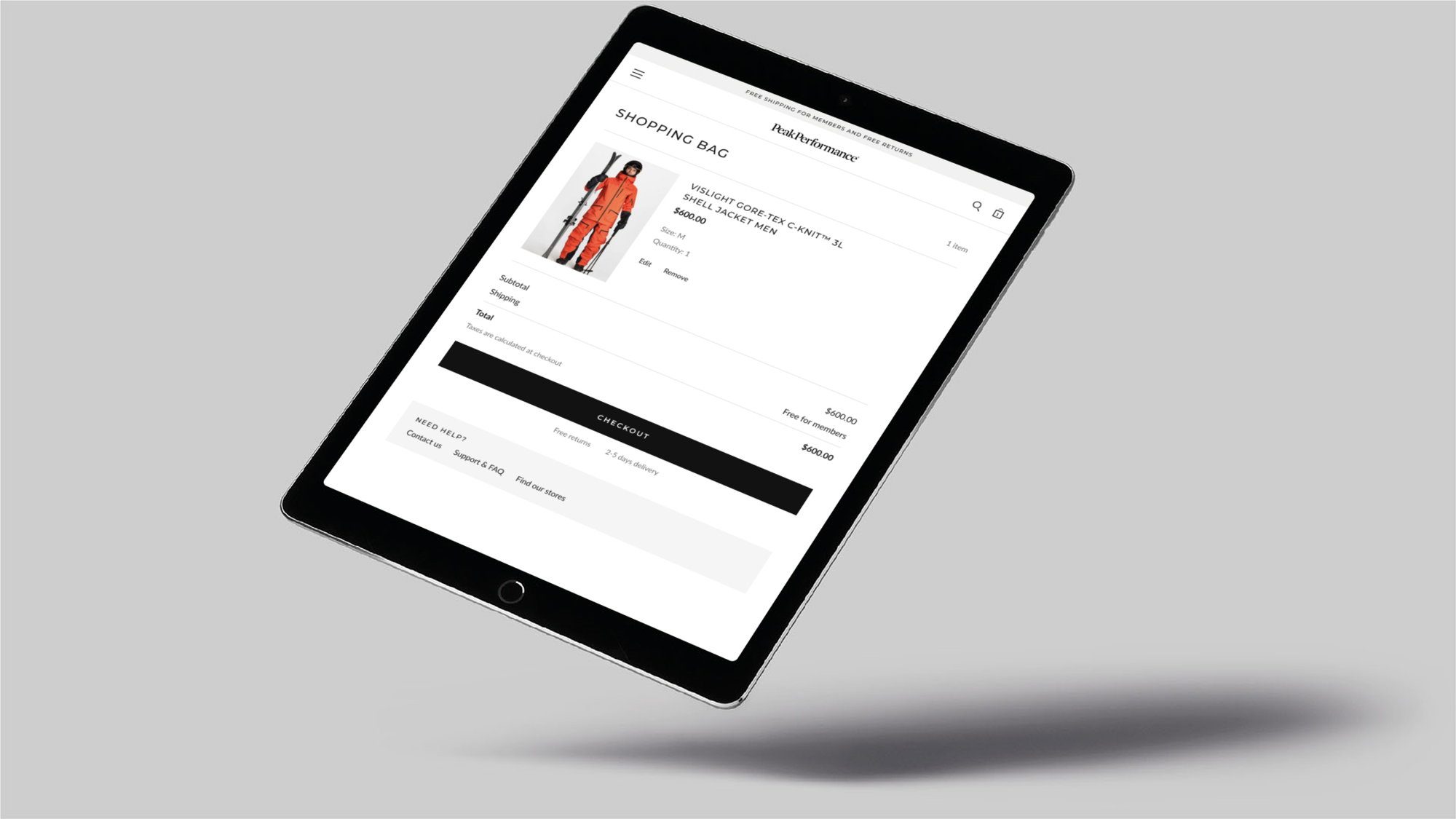 Peak Performance: 17.1 · nf-peak-014 · floating tablet, checkout