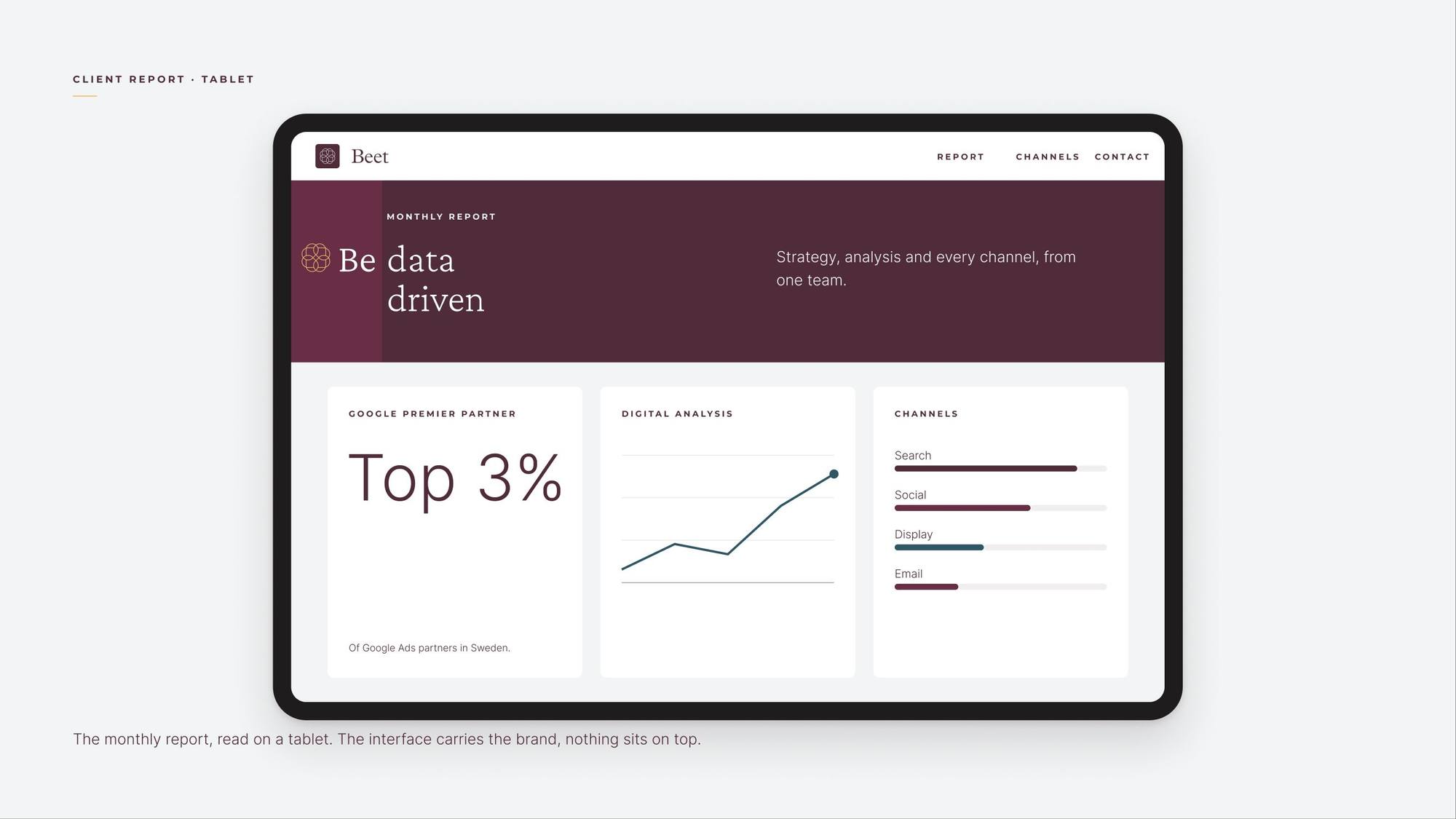 Beet: 11.1 · ba1 · client report on a tablet