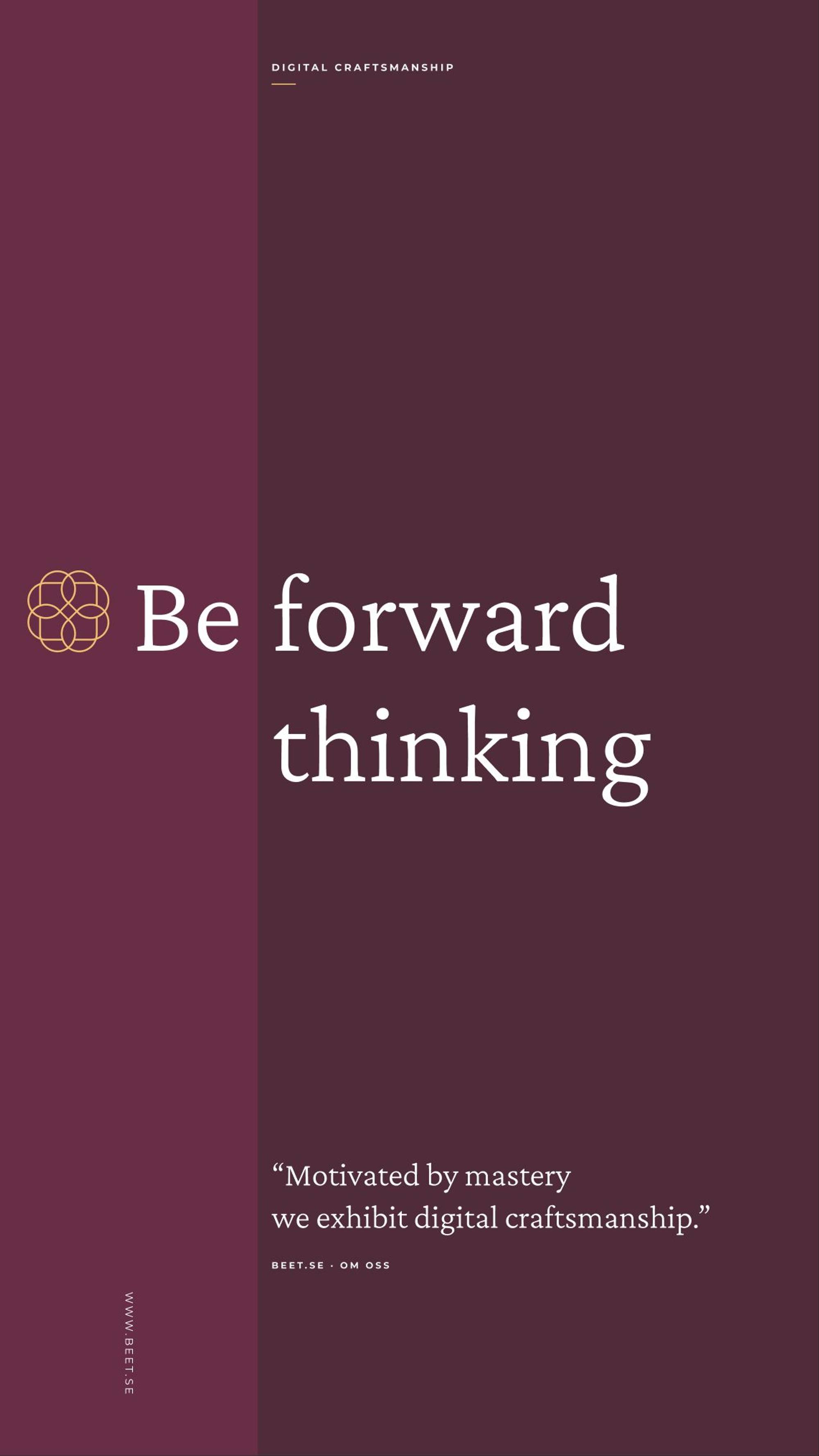 Beet: 02.1 · bx01 · be forward thinking