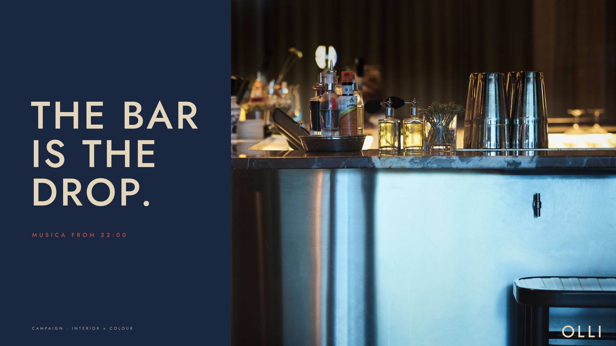 Ristorante Olli: 19.1 · ol28 the bar is the drop · blue × the bar