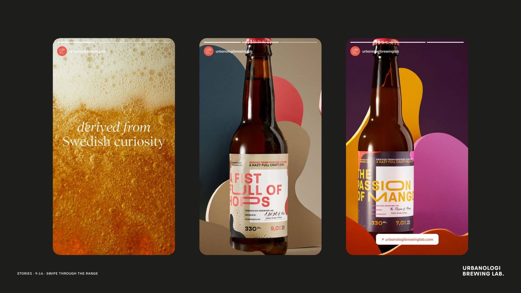 Urbanologi Brewing Lab: 12.1 · ub18 stories · three screens
