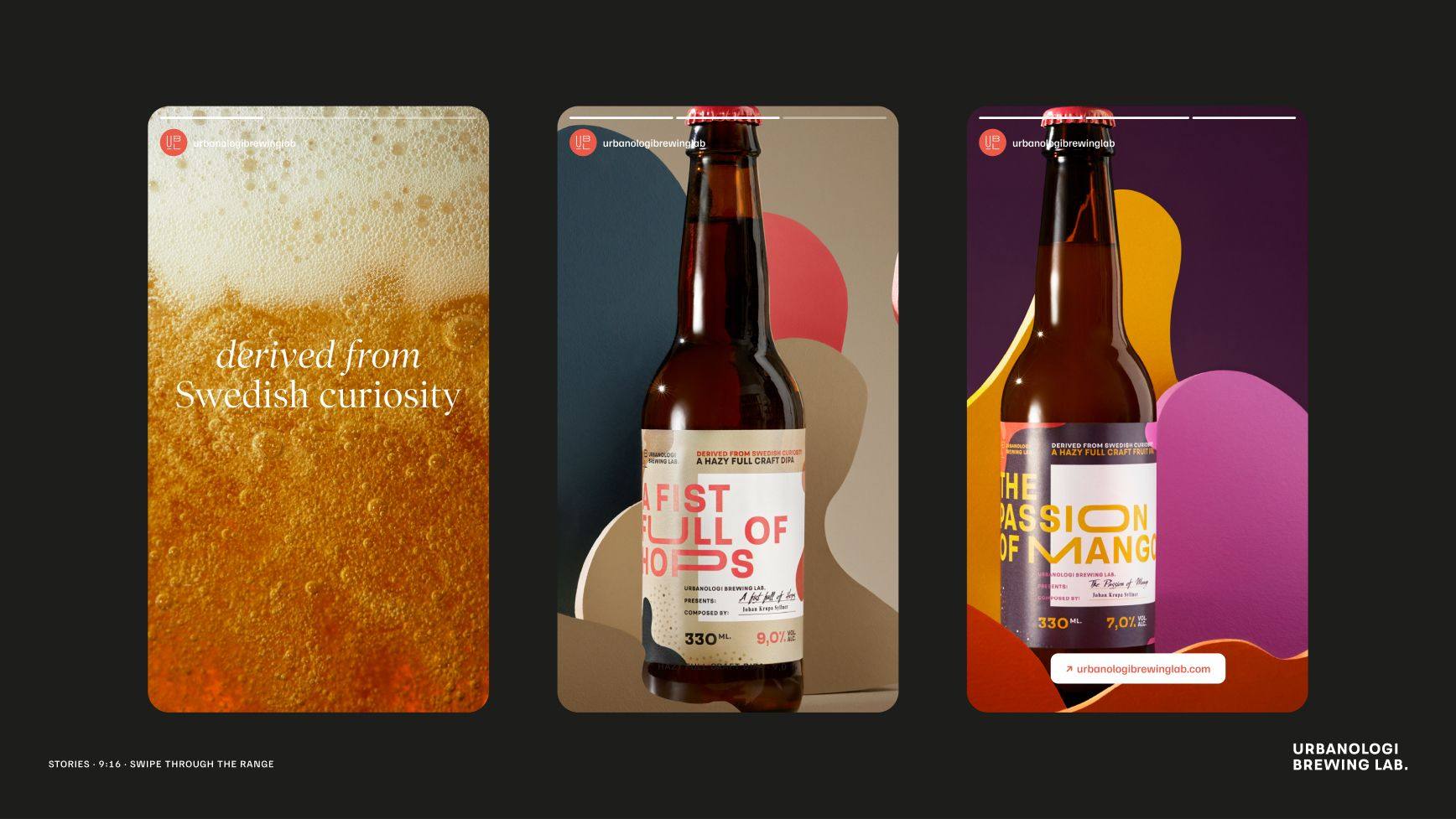 Urbanologi Brewing Lab: 12.1 · ub18 stories · three screens