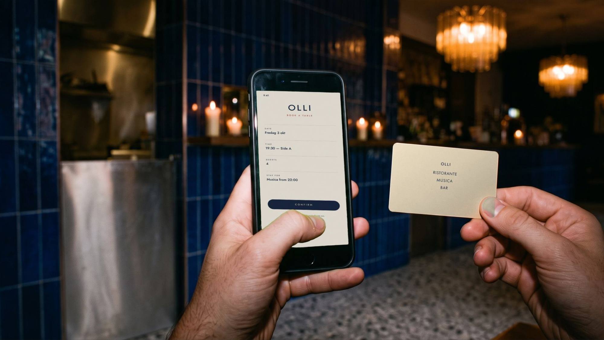 Ristorante Olli: 18.1 · ol48 phone · reservation + card