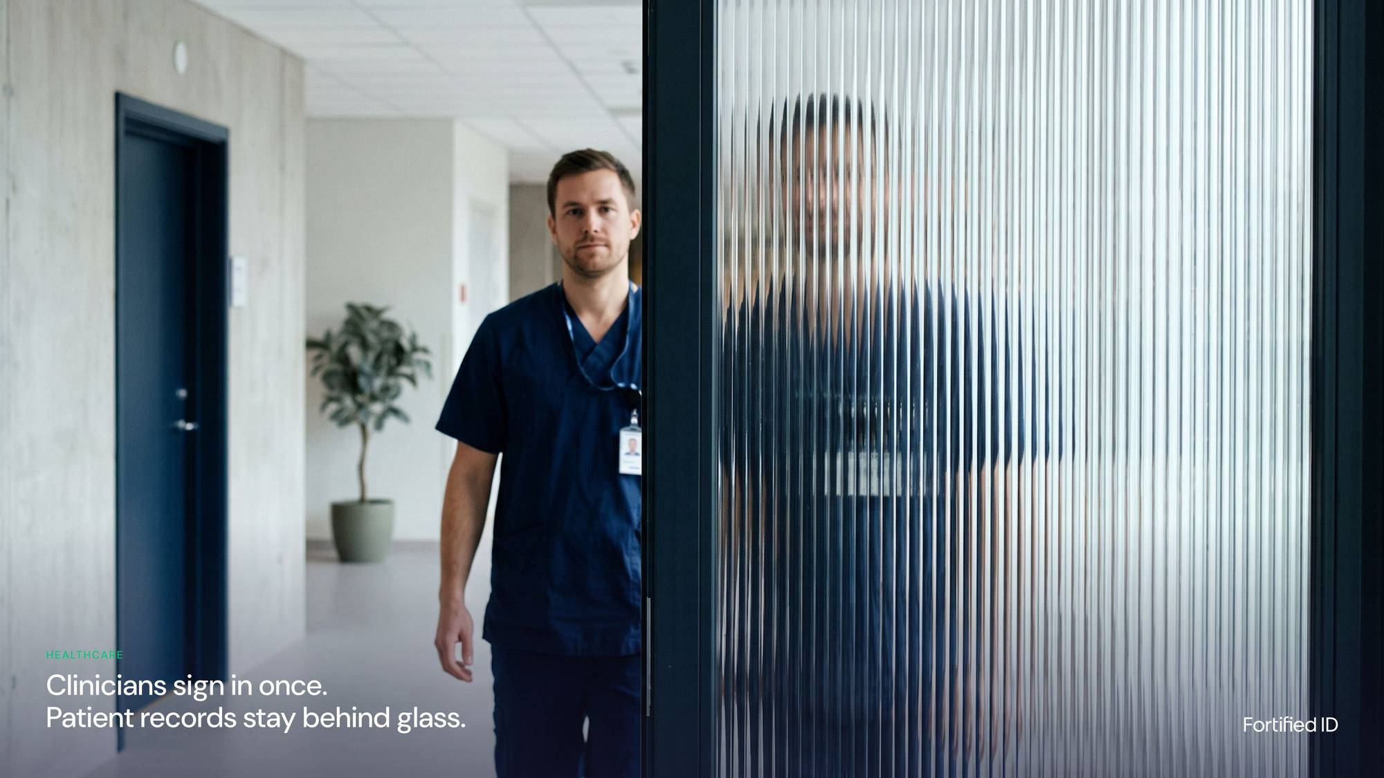 Fortified ID: 11.1 · v2 · p02 clinician · badge behind glass