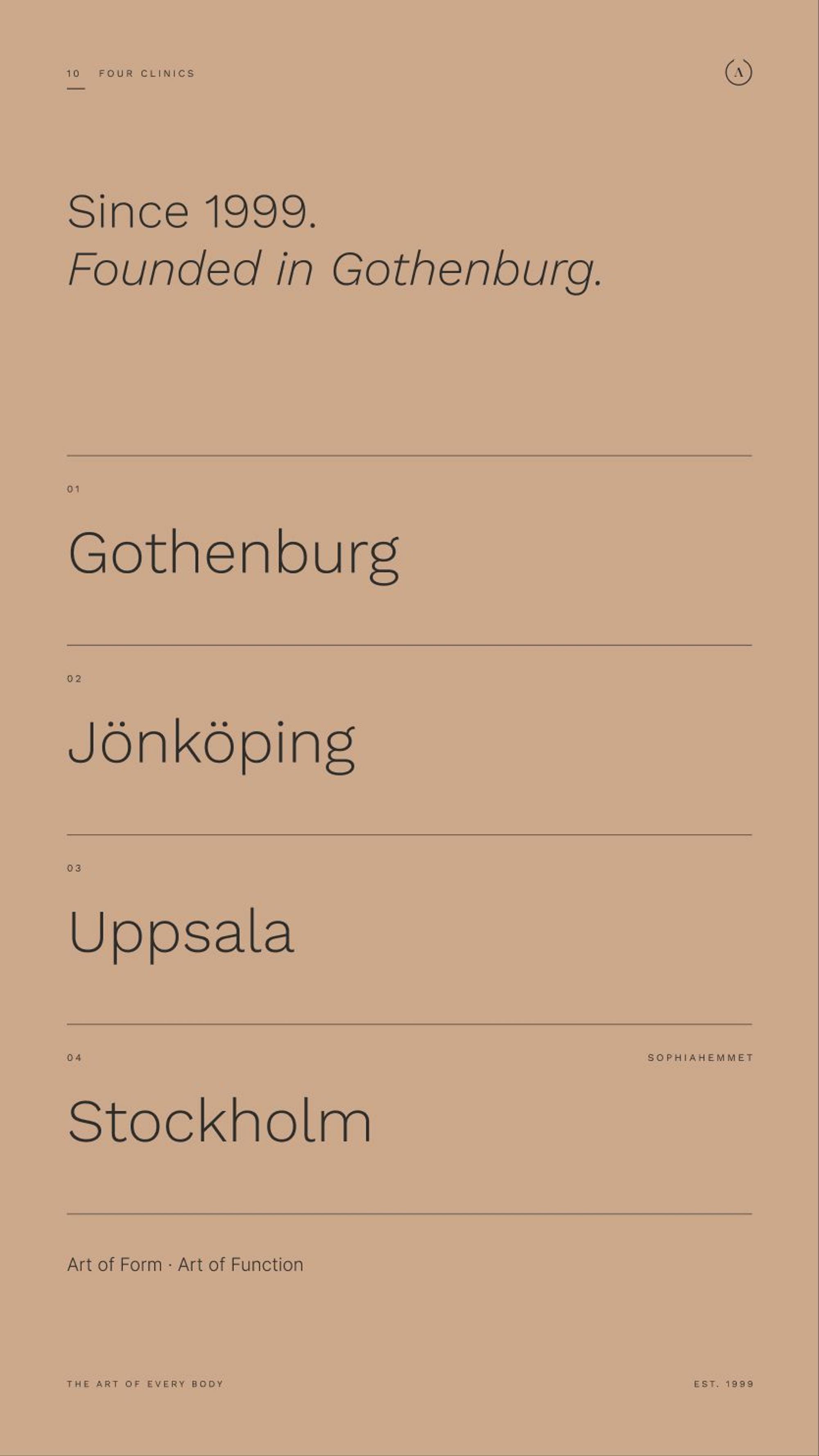 Art Clinic: 16.1 · ax10 · four clinics