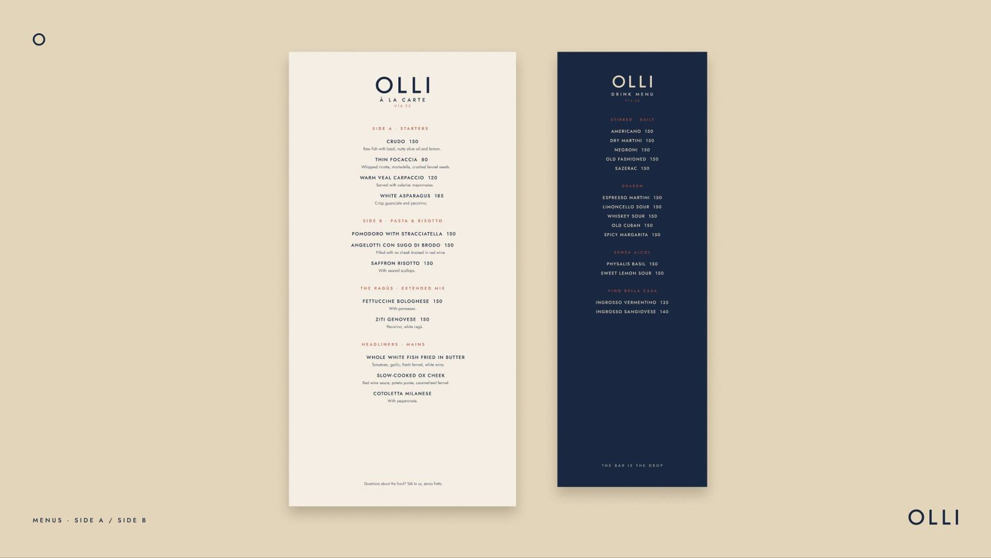 Ristorante Olli: 07.2 · ol07 à la carte + drink menu