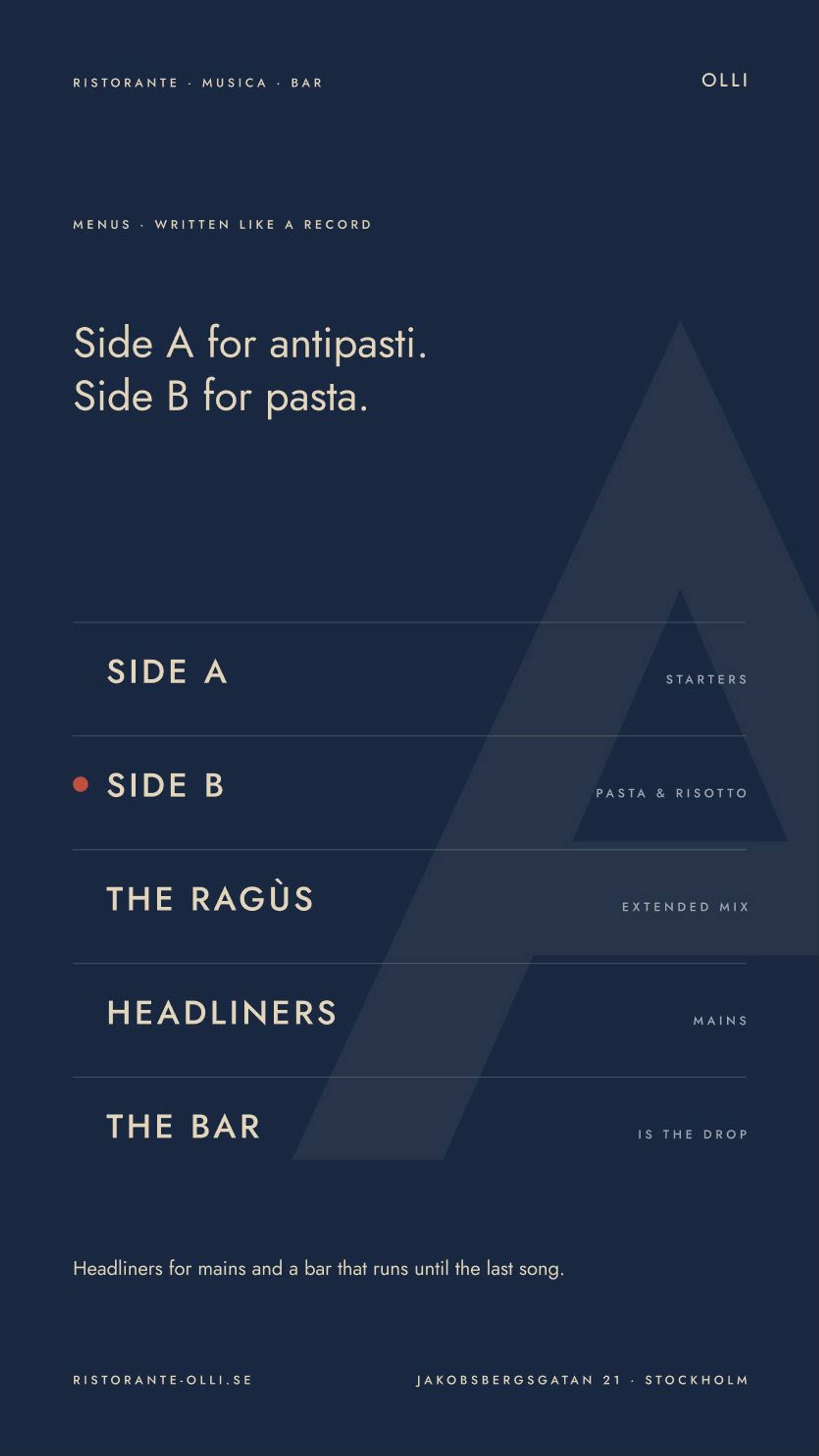 Ristorante Olli: 09.1 · ox06 · side a, side b