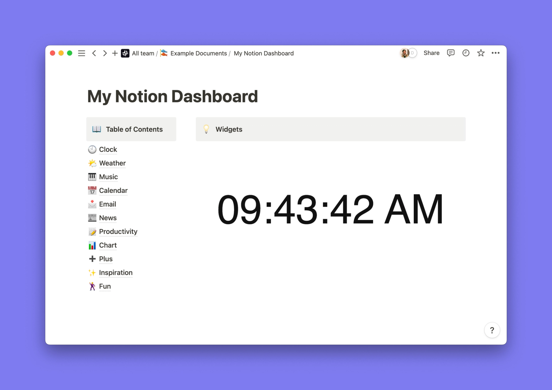 Digital Clock widget for Notion Plus