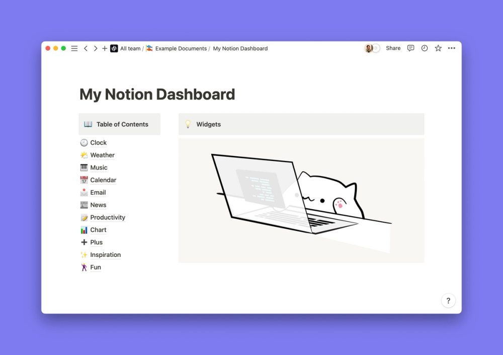 Fun widgets for Notion Plus