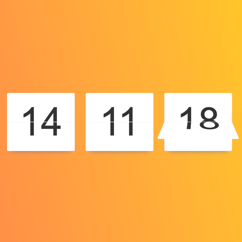 Flip Clock (Gradient) widget for Notion Plus