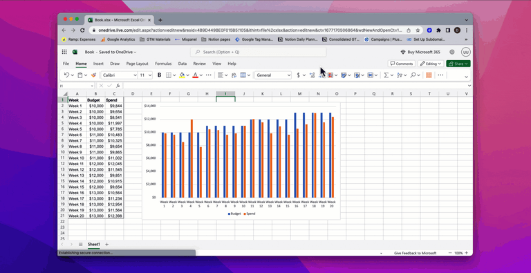 Microsoft Excel Online and Canva integration using Plus Plus