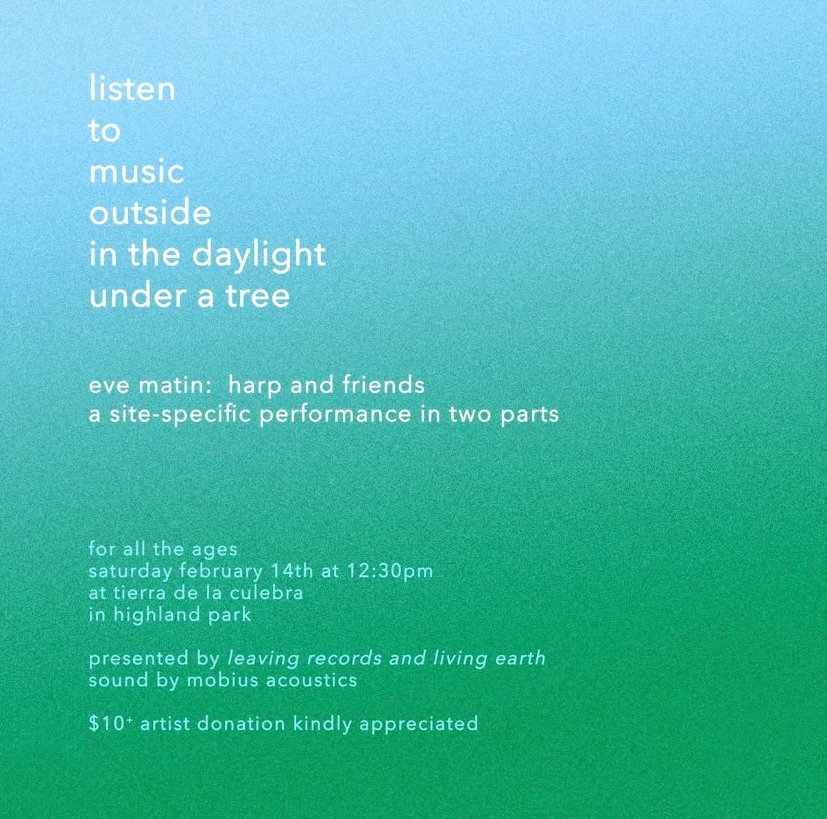 listen to music outside in the daylight under a tree