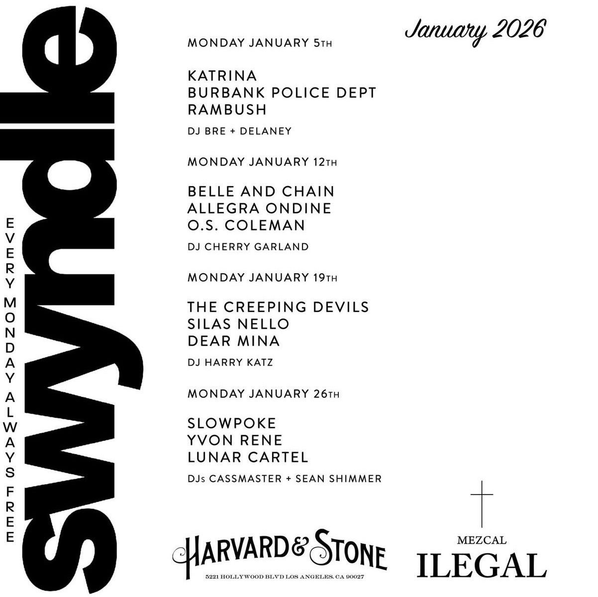 The Creeping Devils / Silas Nello / Dear Mina / DJ Harry Katz